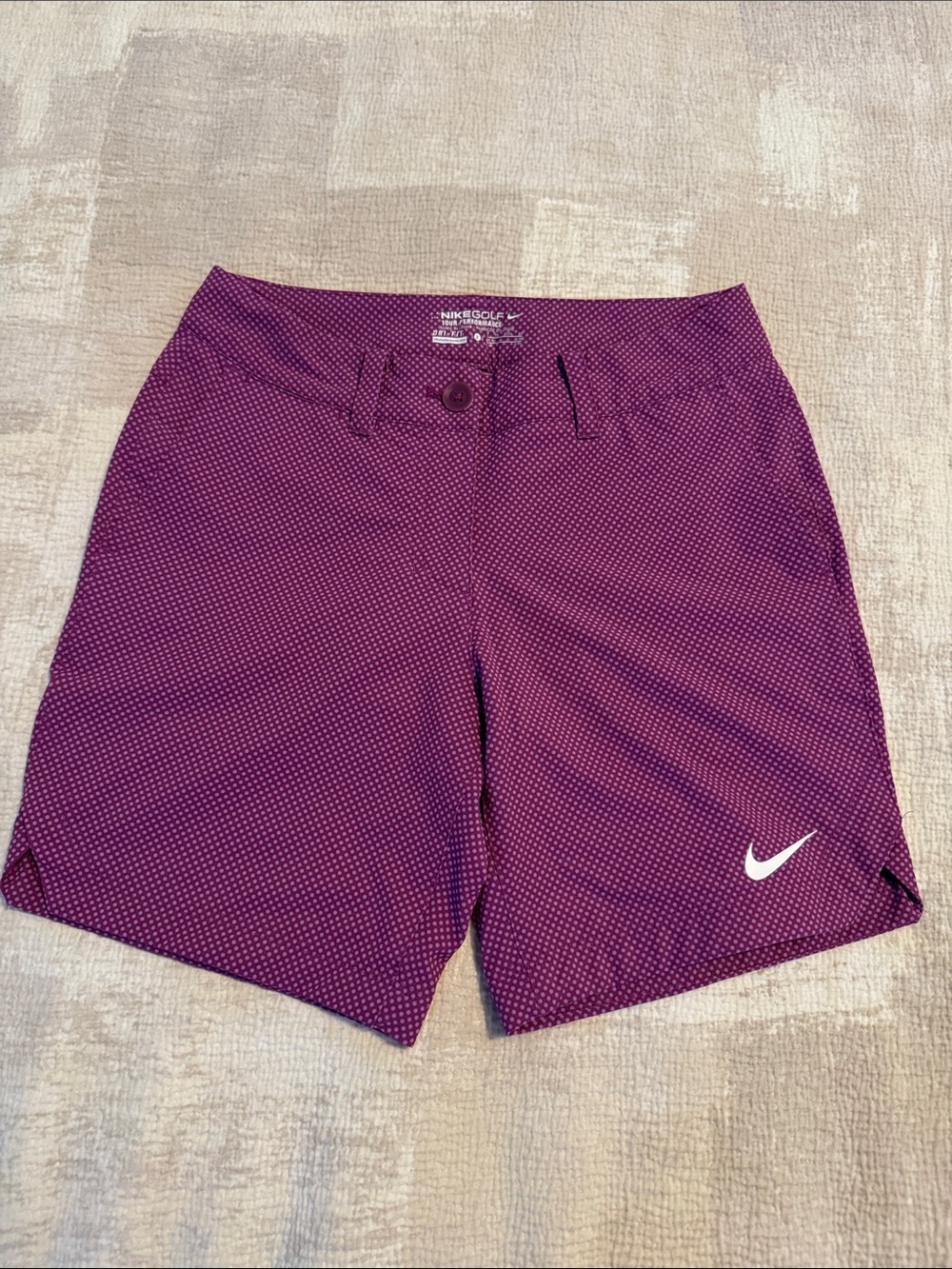 Nike Women’s Purple Athletic Golf Shorts with White Swoosh